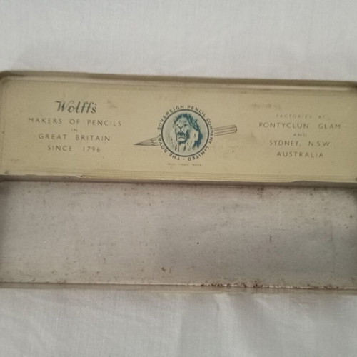 Old British Wolff's Royal Sovereign King George V Pencil Box used