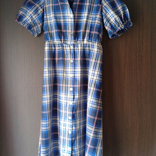 Zara women's dress new, white and blue, size L