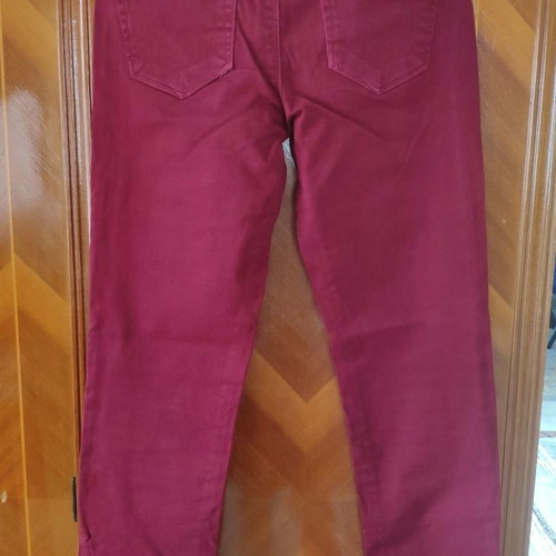Denim pants Zara used, burgundy, size 38