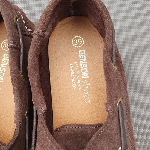 Benson Shoes Brown Suede Lug-Sole Boat Shoes EU 39