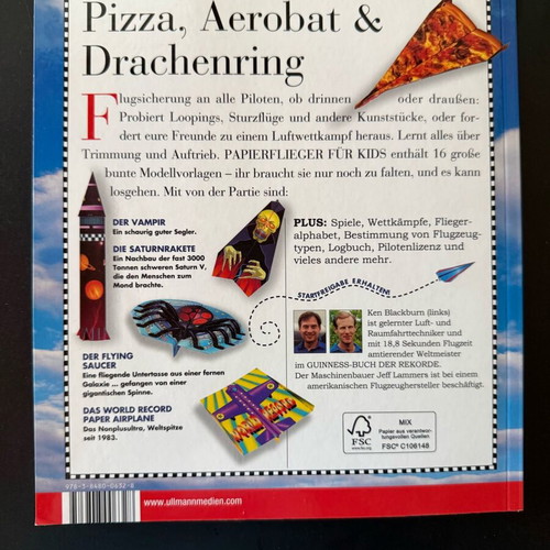 Papier-flieger für Kids German origami book new for children
