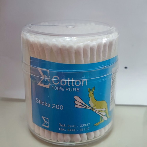 Cotton swabs new, pack of 200, white or two-tone