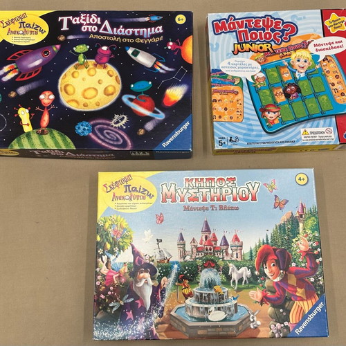Board games like new, set of 3 for kids 6+