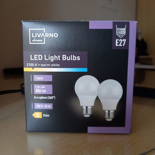 Led light bulbs new, pack of 2, warm white 2700K