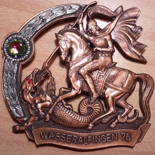 Saint George Copper Badge new with stones