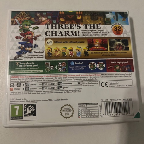 Nintendo 3DS Zelda Triforce Heroes box and manual like new without game
