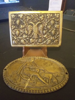 Antique brass decorations used, set of 4 pieces
