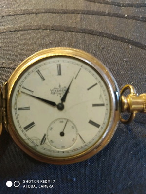 Elgin pocket watch used gold-plated antique 1887