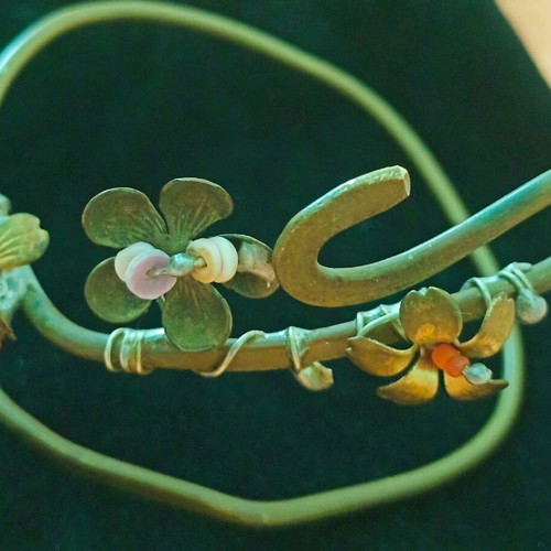 Vintage early 90's brass armlet like new with floral design