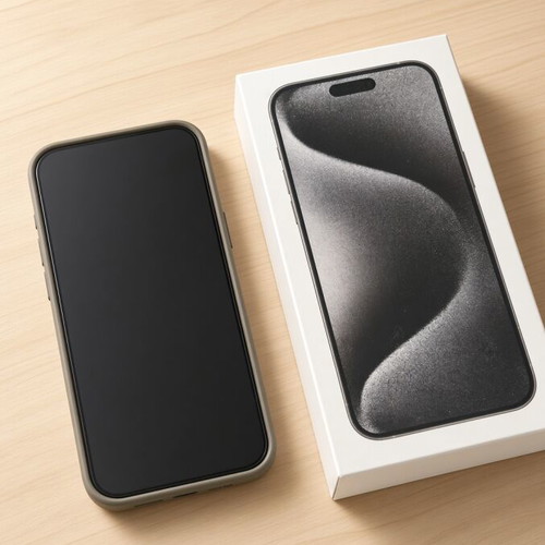 iPhone 15 Pro Max with 100% battery