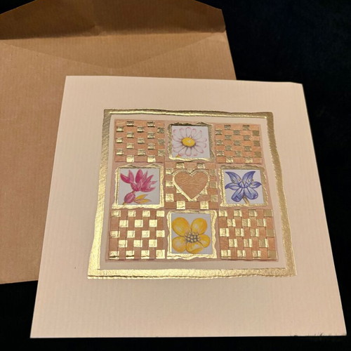 Collectible Art Card "Best Wishes" like new with gold embossed details