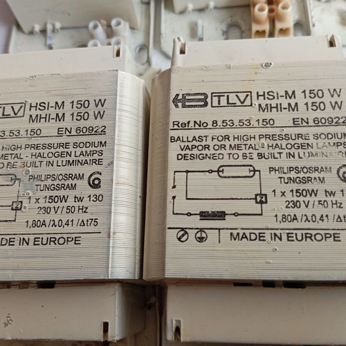 Μαγνητικά ballast 150W TLV σαν καινούργια, πακέτο 8 τεμαχίων