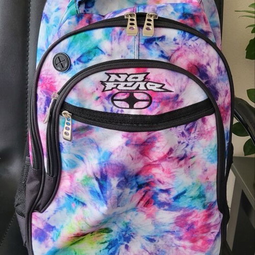 No fear school bag with wheels used, 3 compartments