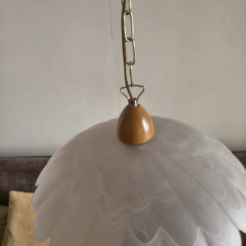 Vintage ceiling pendant light 45cm with swirl glass shade