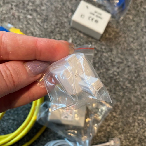 Set of ADSL splitters cables and wires for internet and telephone new