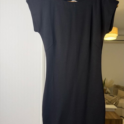 H&M Black Fitted Dress Used, Midi Length