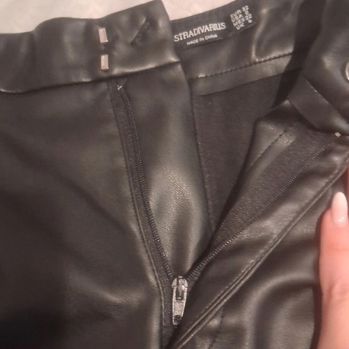 Stradivarius Mini Shorts black faux leather like new