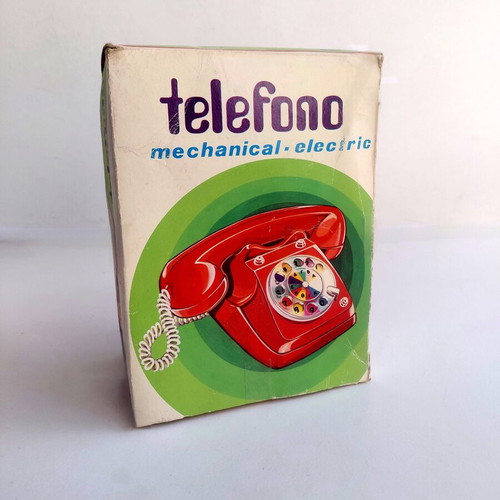 Mechanical Telephone Priftis toy from 1970s, new