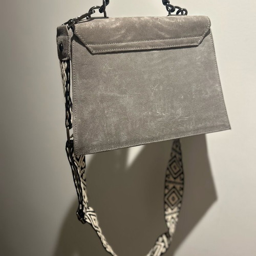 Bonendis crossbody bag gray suede like new
