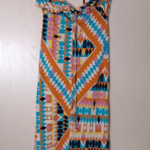Zara maxi dress with geometric print like new, multicolor