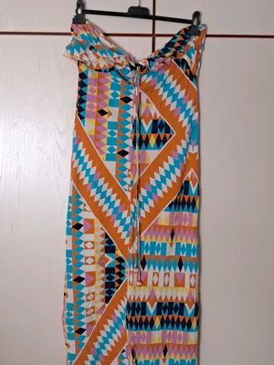 Zara maxi dress with geometric print like new, multicolor