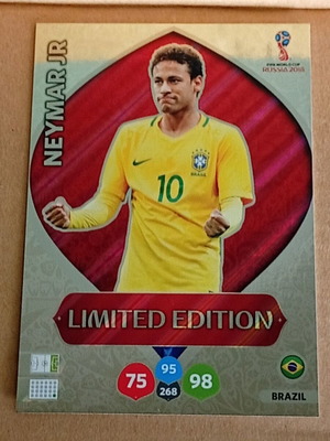 Panini XXL Limited Edition карта от Световно първенство 2018 Neymar като нова