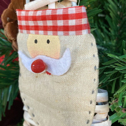 Santa Claus wooden ornament new, white, 17.5cm