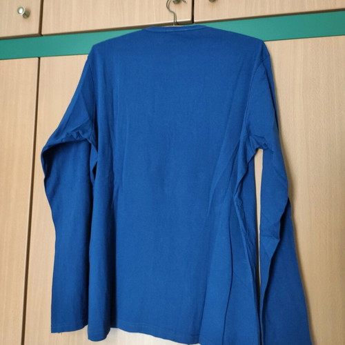Men's long-sleeve So Size shirt like new, blue with print