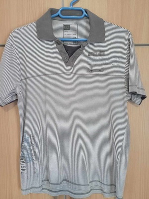 River Island short-sleeve T-shirt used, white/grey, size S