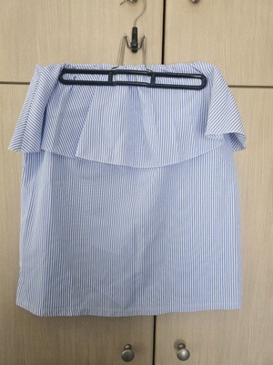Strapless striped blouse like new, one size with elastic