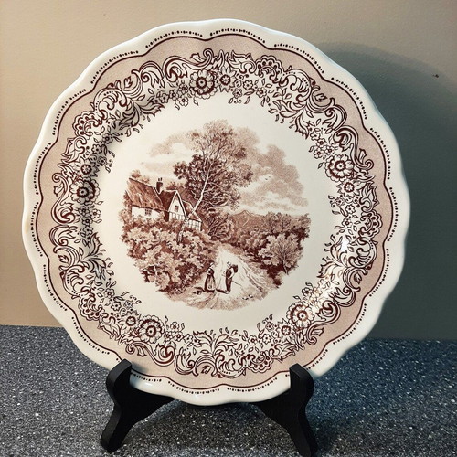Vintage plate used ''Swiss Landscape'' 24 cm, made in Italy 1945