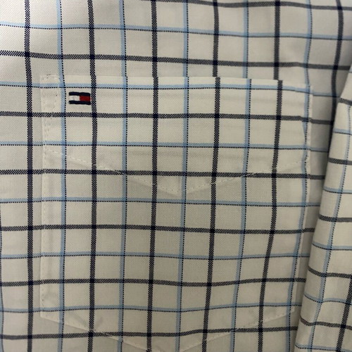 Tommy Hilfiger men's dress shirt, Large, Custom Fit, plaid