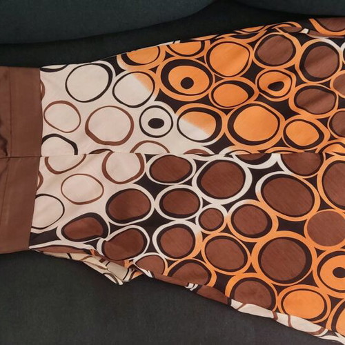 Midi dress used, beige and brown, size S with zipper back