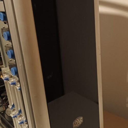 Cooler Master computer tower used with graphics card, power supply, motherboard, cooler