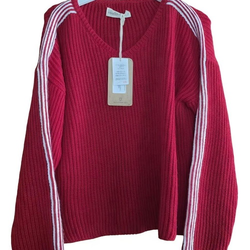 Moutaki knitted sweater new, one size, red