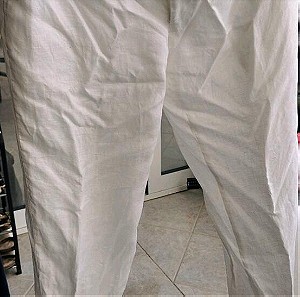 Λινό παντελόνι άσπρο ανδρικό l-xl