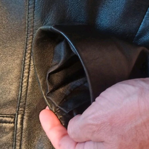 Leather jacket black size M like new, genuine Kastoria leather