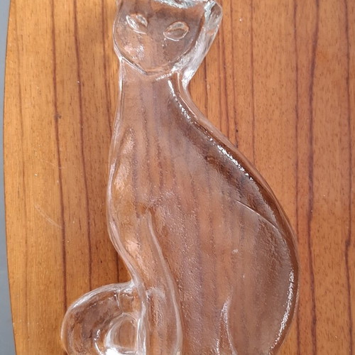 Glass Art Cat Figurine by Bertil Vallien for Kosta Boda, Sweden 1970s like new