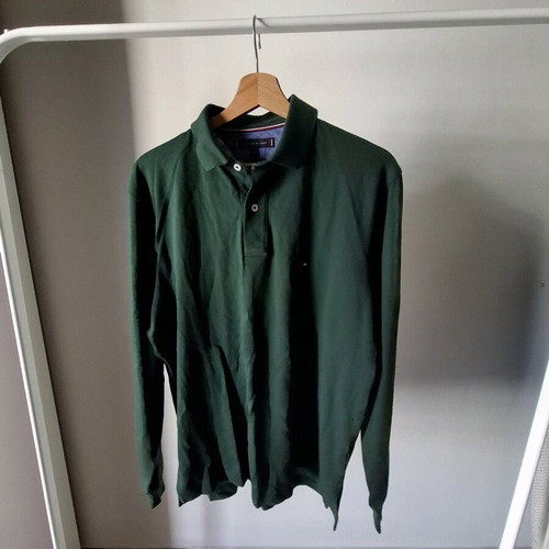 Tommy Hilfiger long-sleeve cotton shirt like new, size M, cypress green