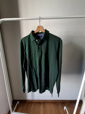 Tommy Hilfiger long-sleeve cotton shirt like new, size M, cypress green