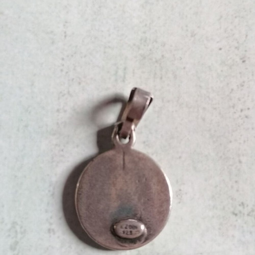 Silver 925 pendant with embossed moon and stars new