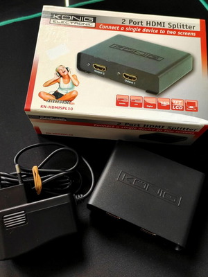 Konig HDMI Splitter KN-HDMISPL10 like new, 1 to 2 ports