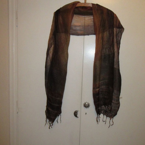 Silk women's scarf airy elegant, new, earth tones
