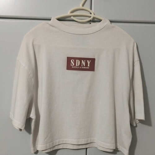 Supply & Demand sports shirt like new, cotton, white and pink