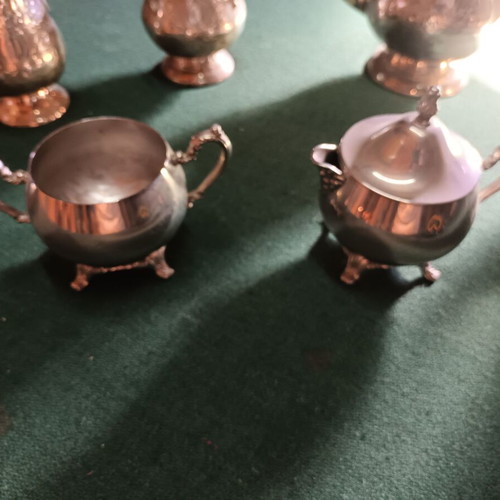 Silver-plated tea set like new, decorative six-piece