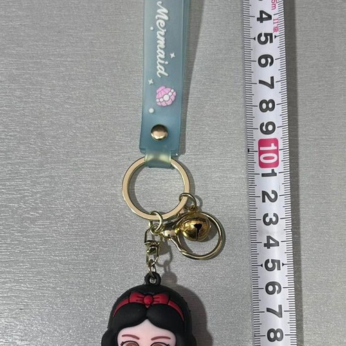 Snow White keychain new with blue strap and bell