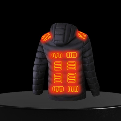 Heated jacket with battery unisex new, black, size L