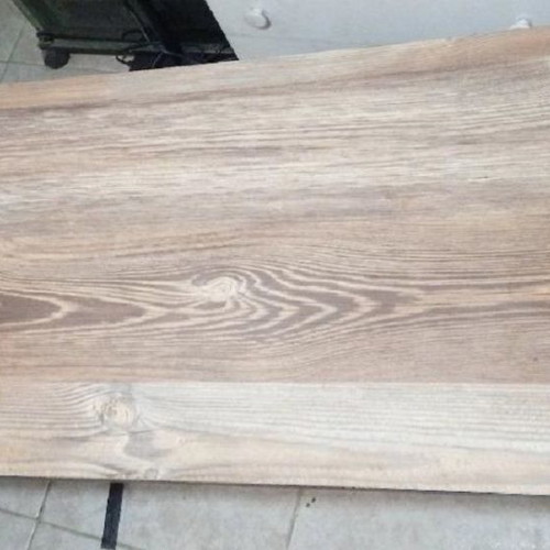 Metal table with MDF surface.