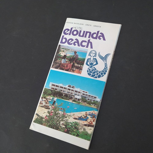 Elounda Beach hotel advertising brochure used, 1970s Crete