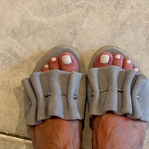 Labrini slippers size 37 like new, gray